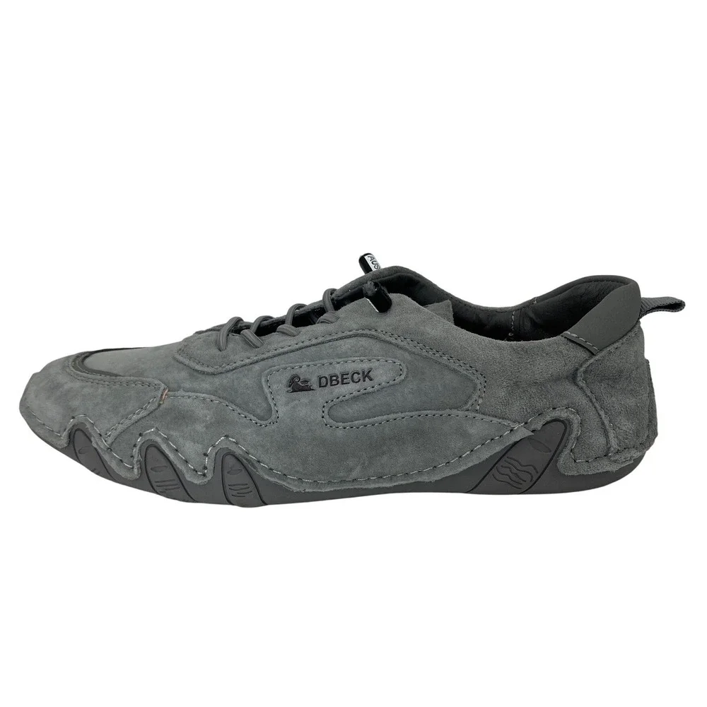 DBECK Casual Sneakers Mens EU 42 Grey Excellent Suede Bungee Lace Low Top